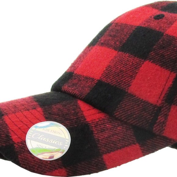 Red & Black Plaid Baseball Cap - Picture 3 of 7